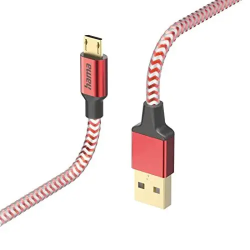 Produktbild: Hama Ladekabel „Reflective“ USB A auf Micro USB, Nylon, 1,5m (Schnellladung, Handy Ladekabel, Datenkabel, USB Kabel, Handykabel, USB Typ A, Knickschutz, flexibel, vergoldet, maximal kompatibel) rot