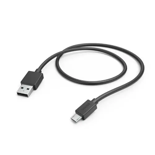 Produktbild: Hama USB A auf Micro USB Ladekabel, 1m (Schnellladung, Datenkabel, Handykabel, USB Typ A, Micro-USB, Maximal Kompatibel) Schwarz
