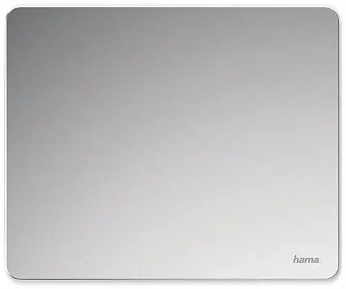 Produktbild: Hama Metall Mousepad (aus Aluminium, Elegante Alu Mausunterlage für Laser-/optische Maus, rutschfest, hart, dünn, abwischbar, 22 x 0,3 x 18 cm)