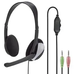 Produktbild: Hama PC Headset HS-P100 mit Mikrofon (Ultra leicht, On-Ear, Stereo, Lautstärkeregler am Kabel, 2 m Kabellänge, 3,5 mm Klinke) schwarz