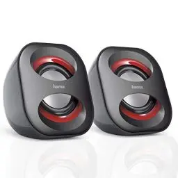 Produktbild: Hama PC Lautsprecher Sonic Mobil 183 (USB 3.0, 3,5 Mm Klinke, 3 W, Aktive Boxen Für Computer, Laptop, Notebook, Smartphone, Tablet) Schwarz/rot