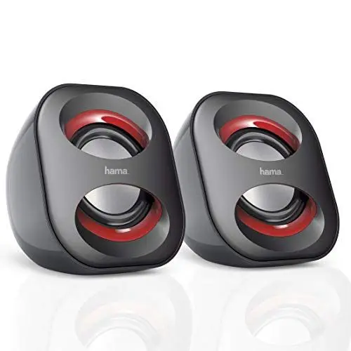 Produktbild: Hama PC Lautsprecher Sonic Mobil 183 (USB 3.0, 3,5 Mm Klinke, 3 W, Aktive Boxen Für Computer, Laptop, Notebook, Smartphone, Tablet) Schwarz/rot