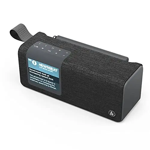 Produktbild: Hama Radio Digitalradio mit Bluetooth und Akku DR200BT (Tragbare Box, mobiles Radio mit DAB/DAB+/FM, Farbdisplay, aufladbarem, Aux, USB-C, 8h Spielzeit) schwarz, klein