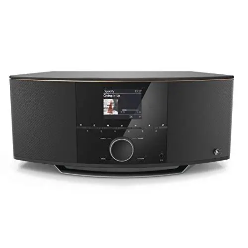 Produktbild: Hama DAB Radio Internetradio Bluetooth & DAB+ DIR150BT (Digitalradio WLAN, Spotify, Amazon Music, Bluetooth, Küchenradio mit UKW, USB, AUX, 90W, Farbdisplay, Radiowecker und Fernbedienung) schwarz
