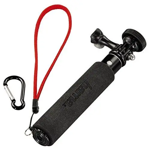 Produktbild: Hama Selfie-Stick 2in1, GoPro-Anschluss und ¼-Zoll-Gewinde (für Kameras, GoPro-ActionCams und Smartphones mit Halterung) ausziehbar bis 47 cm, schwarz