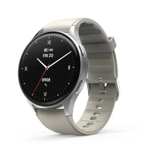 Produktbild: Hama Smartwatch 8900 mit GPS, wasserdicht IP68, Telefonfunktion (AMOLED Touch Display, Sprachsteuerung, Sportmodi, Schlaftracker, Herzfrequenzmessung, WhatsApp, Laufuhr, Pulsuhr, Fitnessuhr) silber