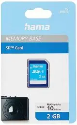 Produktbild: Hama Speicherkarte SD 2GB (SD-2.0 Standard, Class 4, Datensicherheit dank mechanischem Schreibschutz, Beschriftungsfeld)