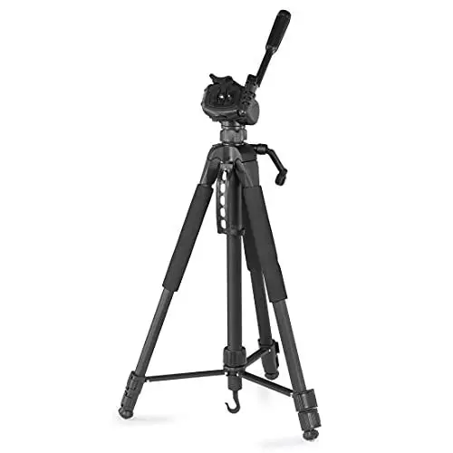 Produktbild: Hama Stativ Kamera Action 165 3D (Leichtes Fotostativ inkl. Handy-Halterung, Tripod mit 61-165cm Höhe, Dreibeinstativ mit 3-Wege-Kopf, Spiegelreflexkamera Stativ für Canon/Nikon/Sony) schwarz