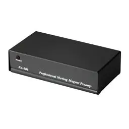 Produktbild: Hama Stereo Phono-Vorverstärker PA 506 (für Plattenspieler, inkl. Netzadapter 230V/50Hz, 3000mA, Cinchkabel 0,9 m) schwarz
