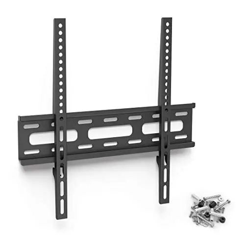 Produktbild: Hama TV-Wandhalterung Ultraslim (Wandhalter Fernseher für 32-65 Zoll, Fixe Halterung VESA bis 400x400, Max. 30 kg, inkl. Fischer Dübel) Schwarz