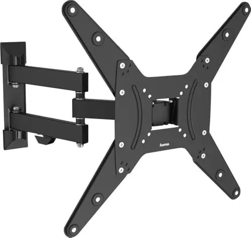 Produktbild: Hama TV Wandhalterung schwenkbar, neigbar, ausziehbar (TV Wandhalterung 32-65 Zoll, VESA 100x100 bis VESA 400x400, bis 25kg, mit Fischer-Dübeln) schwarz