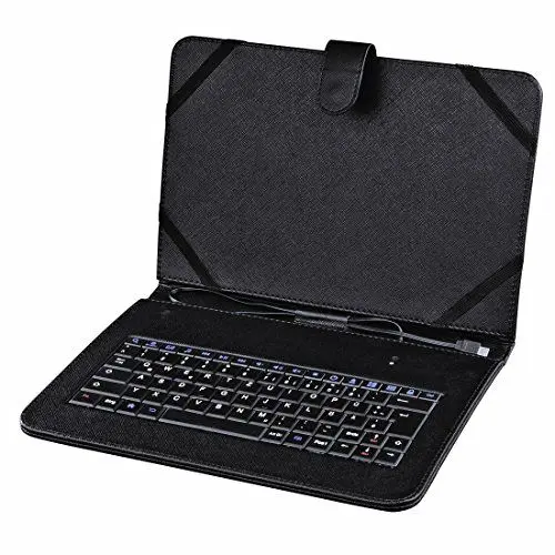 Produktbild: Hama Tablet-Tasche mit integrierter Tastatur (Case passend für Lenovo, Medion, TrekStor uvm, für OTG-Tablets mit Display bis 26,7 cm, 10.5 Zoll, Standfunktion) Schutz-Hülle, Slim Cover