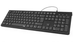 Produktbild: Hama Tastatur mit Kabel (PC Tastatur, kabelgebundene Tastatur, Wired Keyboard für PC, Notebook, Laptop, USB Tastatur mit USB A Anschluss, QWERTZ Tastatur, KC-200) Tastatur schwarz