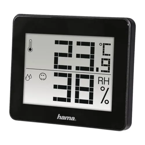 Produktbild: Hama Thermometer/Hygrometer (inkl. Batterie) schwarz