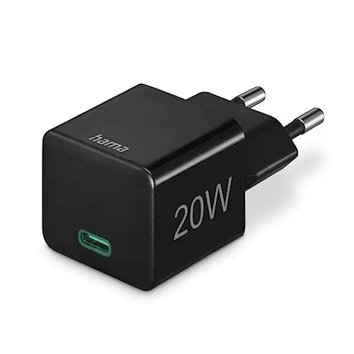 Produktbild: Hama USB-C-Adapter für iPhone 20W Ladegerät (Schnellladegerät für iPhone 14, 13, 12, 11, 10, X, 9, 8, Universal Ladestecker USB-C für Apple iPhone, USB-Netzteil Handy-Ladegerät Schnellladen) schwarz