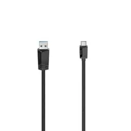Produktbild: Hama USB C Kabel 3 m (Ladekabel USB A auf USB C, USB Typ C Kabel Datenübertragung 5 Gbit/s, Datenkabel USB 3.2 für PC, Laptop, Tablet, Handy, Game Controller etc., schlankes Steckergehäuse) schwarz