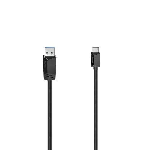 Produktbild: Hama USB C Kabel 3 m (Ladekabel USB A auf USB C, USB Typ C Kabel Datenübertragung 5 Gbit/s, Datenkabel USB 3.2 für PC, Laptop, Tablet, Handy, Game Controller etc., schlankes Steckergehäuse) schwarz