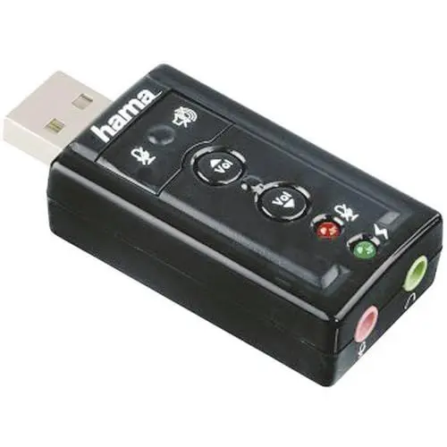 Produktbild: Hama USB Soundkarte 7.1 Surround, Schwarz, 51620
