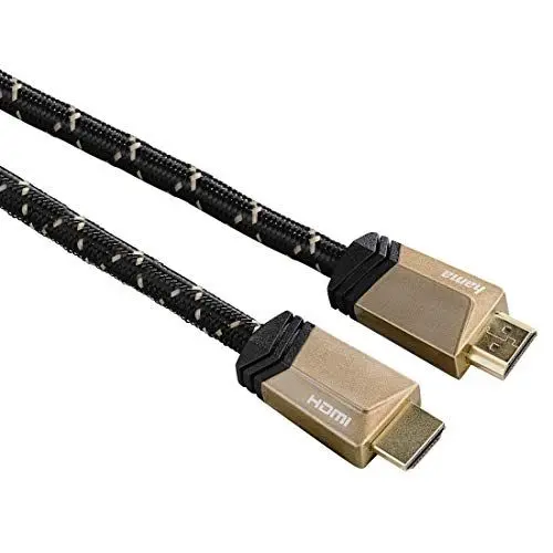 Produktbild: Hama HDMI Kabel 3 Meter Ultra High Speed (Monitorkabel 4K / 8K, 48 Gbit/s, Ultra HD Bildschirmkabel mit eARC, Ethernet, Dynamic HDR, Knickschutz, Kabelmantel) 3m