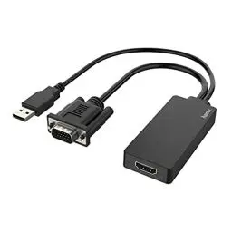 Produktbild: Hama VGA und USB auf HDMI Adapter, Full HD 1080p (VGA und USB Stecker, HDMI Buchse, Adapter zum Anschluss von PC, Laptop, Computer mit VGA an Monitor, TV oder Beamer mit HDMI-Anschluss, Konverter)
