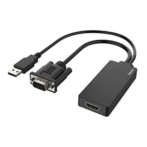 Produktbild: Hama VGA und USB auf HDMI Adapter, Full HD 1080p (VGA und USB Stecker, HDMI Buchse, Adapter zum Anschluss von PC, Laptop, Computer mit VGA an Monitor, TV oder Beamer mit HDMI-Anschluss, Konverter)