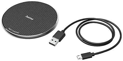 Produktbild: Hama Wireless Charger, Kabelloses Qi Ladepad 10 Watt, kabellos für Smartphones (Handy induktiv Laden, Induktionsladegerät, Fast Charge, Tisch Ladestation, Metall) schwarz