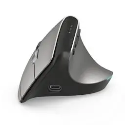 Produktbild: Hama ergonomische Maus „EMW-700“, 2,4 GHz + 2x BT 4.2 (Vertikalmaus kabellos für drei Geräte, Hochkant Maus mit wiederaufladbarem Akku, dpi 1000, 1600, 2400, 8 Tasten, beugt Mausarm vor) anthrazit