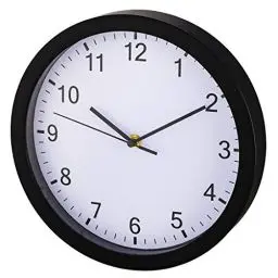 Produktbild: Hama große Wanduhr ohne Ticken (lautlose Uhr inkl. Batterie, Quarzuhr mit Stunden- und Minuten- und Sekundenzeiger, moderne Uhr für Wohnzimmer, Küche oder Kinderzimmer Ø 25 cm, 4 cm Tiefe) schwarz