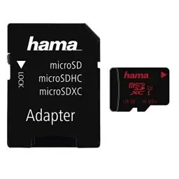 Produktbild: Hama microSDXC 128GB UHS Speed Class 3 UHS-I 80MB/s und Adapter/Foto