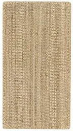 Produktbild: HAMID - Jute Teppich, Granada Teppich 100% Natürliche Jutefaser Handgewebt, Weicher Teppich und Hohe Festigkeit für Wohnzimmer, Esszimmer, Schlafzimmer, Flurteppich - Natürlich (110x60cm)