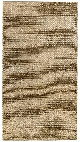 Produktbild: HAMID - Juteteppich,Giralda Teppich 100% Natürliche Jutefaser Handgewebt, Weicher Teppich und Hohe Festigkeit, Wohnzimmer, Esszimmer, Schlafzimmer, Flurteppich - Natürlich (110x60cm)