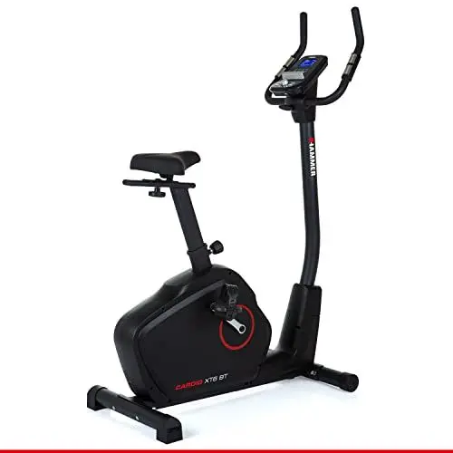 Produktbild: HAMMER 4862 Ergometer Cardio XT6 BT, leises Fitnessfahrrad mit tiefem Einstieg und Comfort-Sattel, 13 kg Schwungmassensystem, Bluetooth & App-Steuerung, 130 kg Benutzergewicht, 93 x 51 x 150 cm
