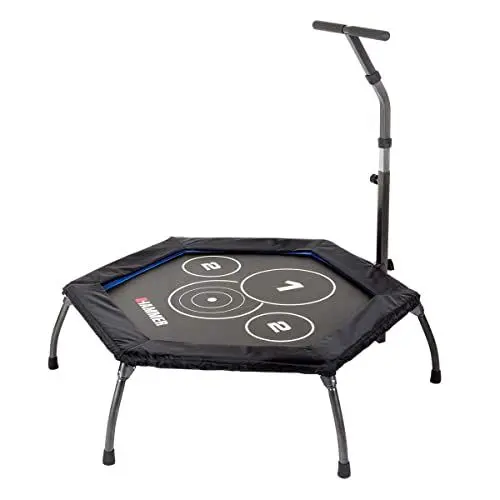 Produktbild: HAMMER Fitness-Trampolin Cross Jump, 98 cm Sprungfläche, patentierte Technik, mehrfach höhenverstellbarer Haltegriff, leistungsstark bis 130 kg Benutzergewicht
