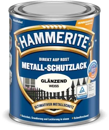 Produktbild: Hammerite Metallschutzlack Glänzend, Weiss, 750ml