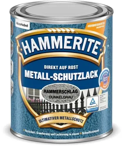 Produktbild: Hammerite Metallschutzlack Hammerschlag, Dunkelgrau, 250ml