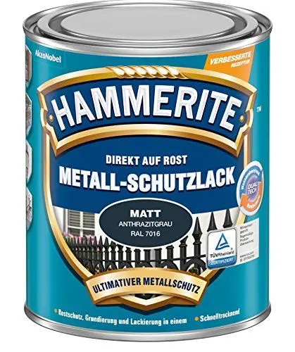 Produktbild: Hammerite Metallschutzlack Matt, Anthrazitgrau, 2,5L