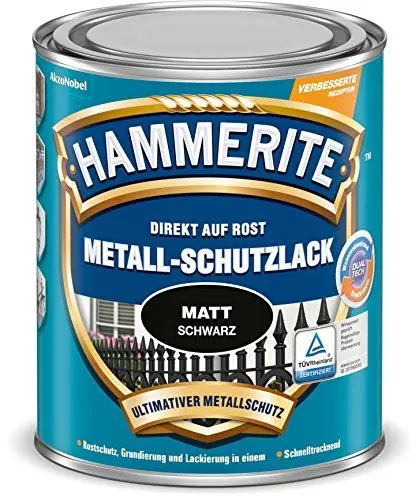 Produktbild: Hammerite Metallschutzlack Matt, Schwarz, 250ml
