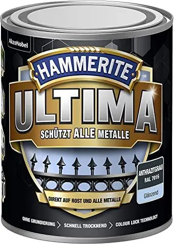 Produktbild: Hammerite Ultima Glänzend, Anthrazitgrau RAL7016, 750ml
