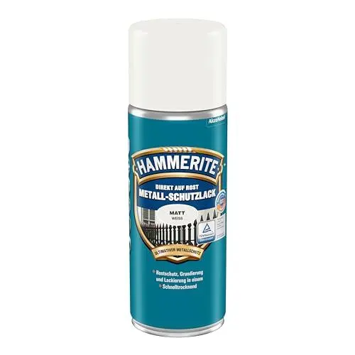 Produktbild: Hammerite Metallschutzlack Spray Matt, Weiß, 400ml