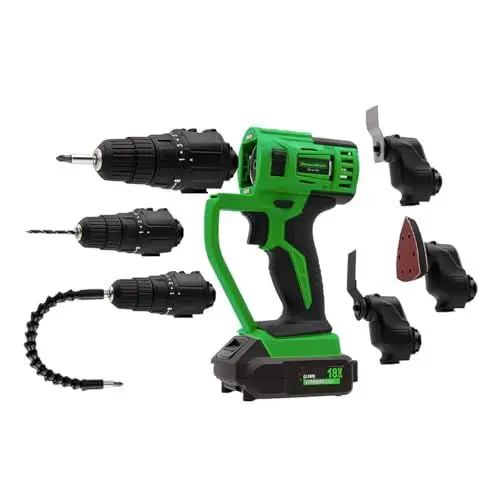 Produktbild: Hammersmith MultiTool - 58tlg Set - Akku Multifunktionswerkzeug - Oszillationswerkzeug - Bohren, Schrauben, Schneiden, Schleifen - Rotationswerkzeug