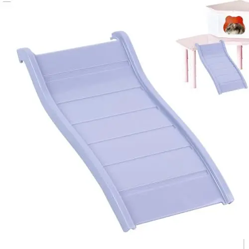 Produktbild: Hamster Leiter, Hamster Brücke Kletterleiter, Hamster Tunnel Niedliche Meerschweinchen Brücke Maus Käfig Möbel Zubehör, Kleine Meerschweinchen Rampe für Käfig, Acryl Lila (19CM L)