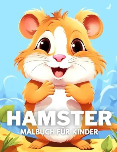 Produktbild: Hamster Malbuch für Kinder: +40 lustige und einfache Zeichnungen von niedlichen Hamster zum Ausmalen für Kinder, Jungen und Mädchen, die Hamster lieben und Stress abbauen und entspannen