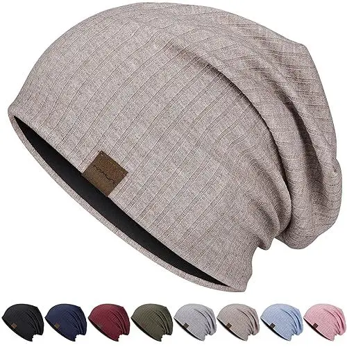 Produktbild: HAMUNI Slouchy Beanie Hip-Hop Weiche Leichte Laufende Beanie Mütze Atmungsaktivität Erwachsene Zwerg Hüte Chemo Cap Schädel Cap für Herren Damen