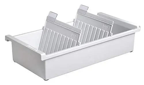 Produktbild: HAN Karteitrog DIN A6 quer, modernes Design für 1.300 Karteikarten, inklusive 2 Stützplatten mit Sichtreitern, 956-0-11, lichtgrau