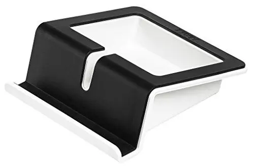 Produktbild: HAN Tablet Stand UP - Tabletständer, Halterung für Tablet mit Soft-Grip Oberfläche, Kabelhalterung und Innenschale, 92100-13, schwarz-weiß