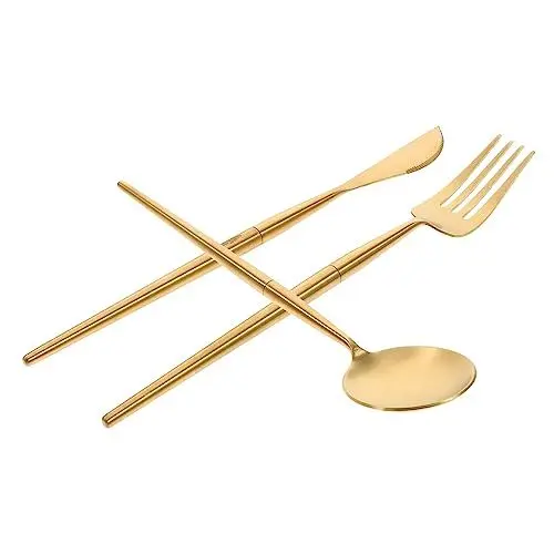 Produktbild: HANABASS 1satz Edelstahl Besteckset Teilig Abnehmbares Camping-besteck Mit Löffel Messer Und Chopsticks Hochwertiges Tragbares Geschirr Für Outdoor-aktivitäten Und Täglichen Gebrauch