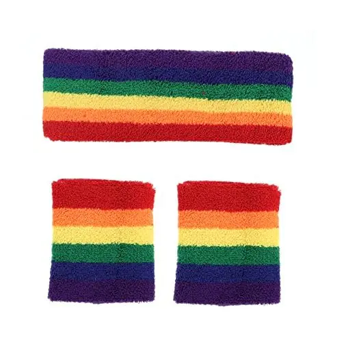 Produktbild: HANABASS Stirnband Für Sport Fitness Haarband Schweiß-Absorbent Sportband Mit Regenbogenfarben Für Damen Herren Als Geeignet