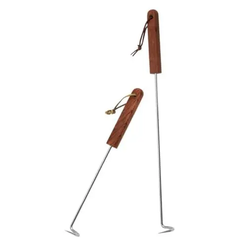 Produktbild: HANABASS 2St Fleischhakenwender Lebensmittelhaken Grillhaken Werkzeug Schwerlast-Hebehaken Fleischhakenflipper Lebensmittelflosse und Fleischhaken Fleischflossenhaken Rostfreier Stahl Brown