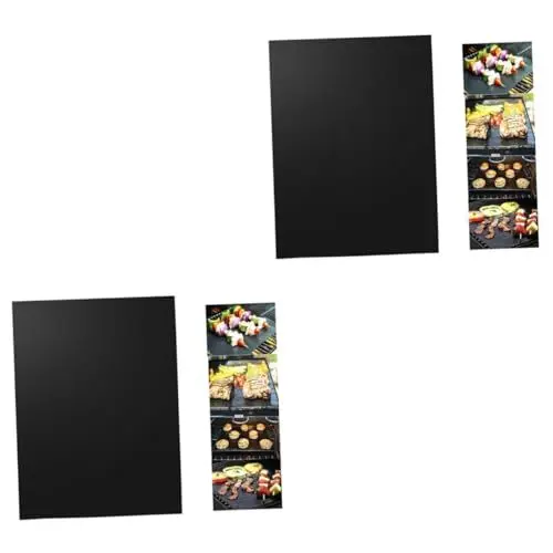 Produktbild: HANABASS 2st Grillmatte Grillzubehör Für Gasgrill Im Freien Grill Grill-antihaftmatte Ofenauskleidungen Backform Matte Antihaft-ofenauskleidung Ofenmatte Grillplatte Für Gasgrill Black