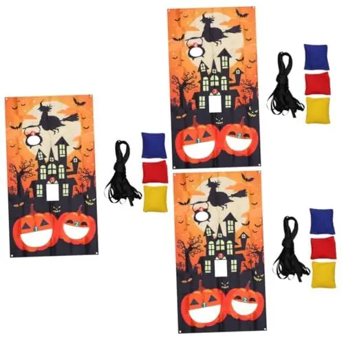 Produktbild: HANABASS 3 Stück Schwarze Halloween Hängespiel Banner Halloween Hängedekorationen Halloween Wurfspiele Für Den Außenbereich Halloween Dekorationen Für Kinder